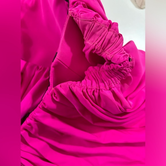 Acler AUS Franklin Magenta Off the Shoulder Pleated Bubble Top AU Fashion Week 4 - Picture 6 of 14